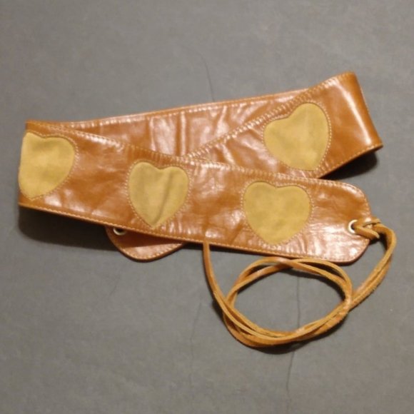 Athé Vanessa Bruno Brown Supple Leather Belt Suede Hearts Leather Tying Cords main image 7